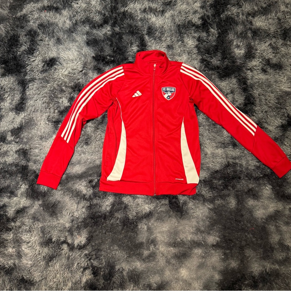 Adidas Kids Red and White Track Jacket